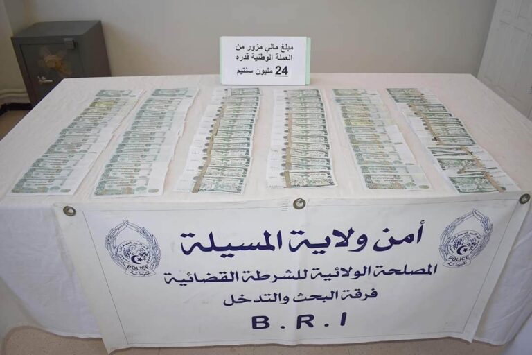 Read more about the article توقيف شخصين وحجز مبلغ مالي مقلد بالمسيلة